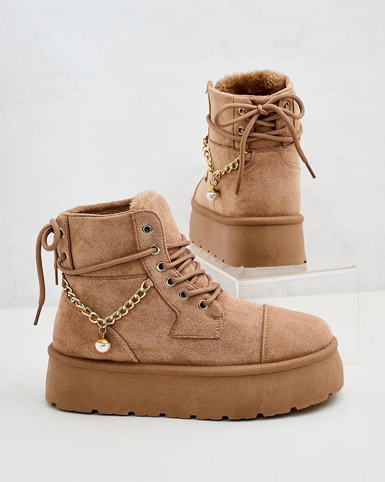 Royalfashion Дамски ботуши с връзки Woruces