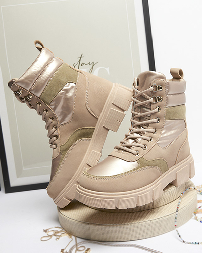 Светлокафяви дамски изолирани ботуши Kasemi- Footwear