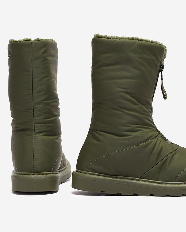 Тъмнозелени дамски ботуши a'la snow boots Tirigga- Footwear