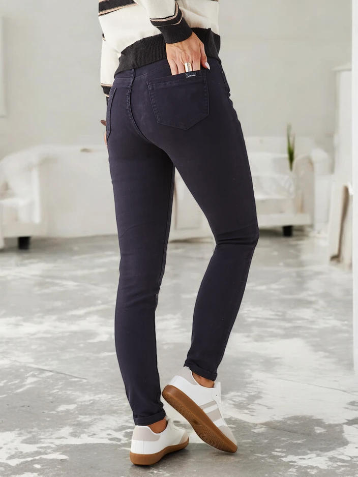 Royalfashion Дамски дънки от памук в тясно кроене