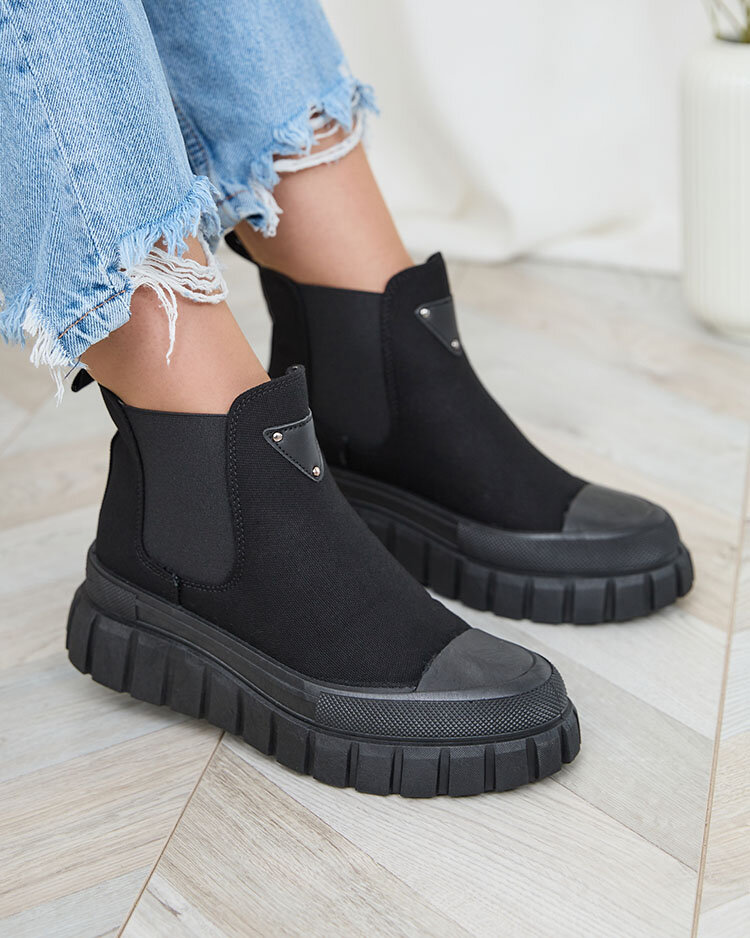 Royalfashion Черни дамски високи кецове Nexeri