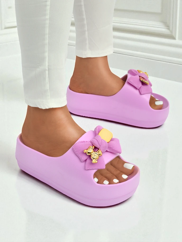 Royalfashion Дамски гумени джапанки с декоративна панделка Alday