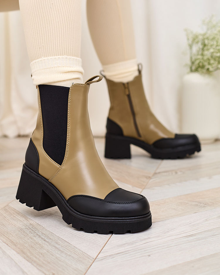 Royalfashion Зелени и черни дамски ботуши Woylosy