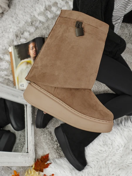 Къси дамски боти тип снегоходки с пришита горна част Elizze