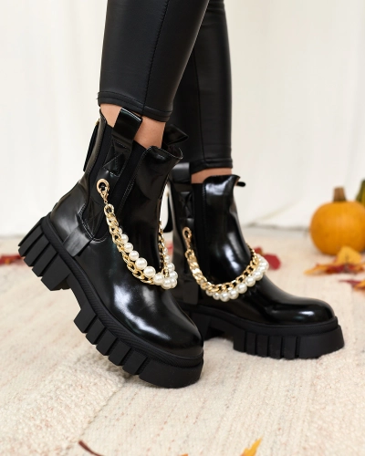 Royalfashion Черни дамски ботуши Zifosca