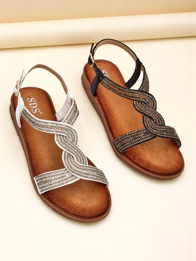 Royalfashion Дамски сандали с декоративни каишки Aria Shine