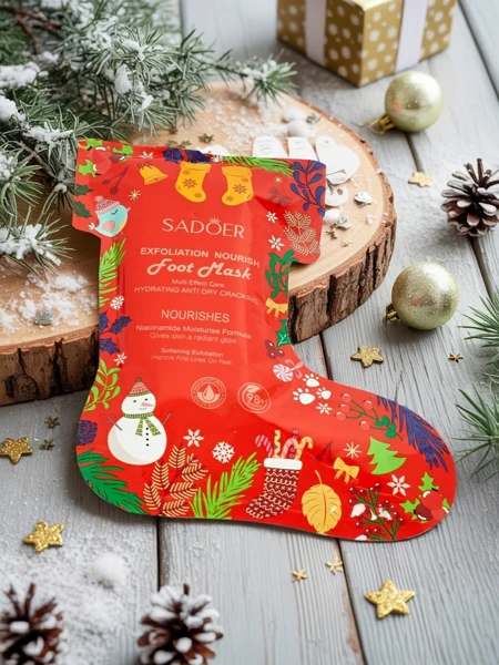 Коледна маска за крака- чорапи с ниацинамиди- хидратираща