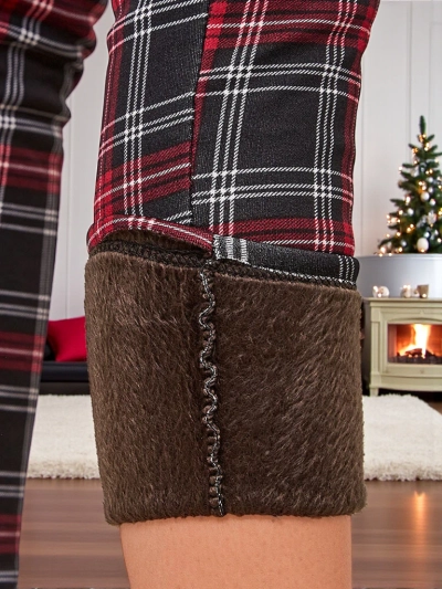 Royalfashion Затоплен кариран дамски панталон