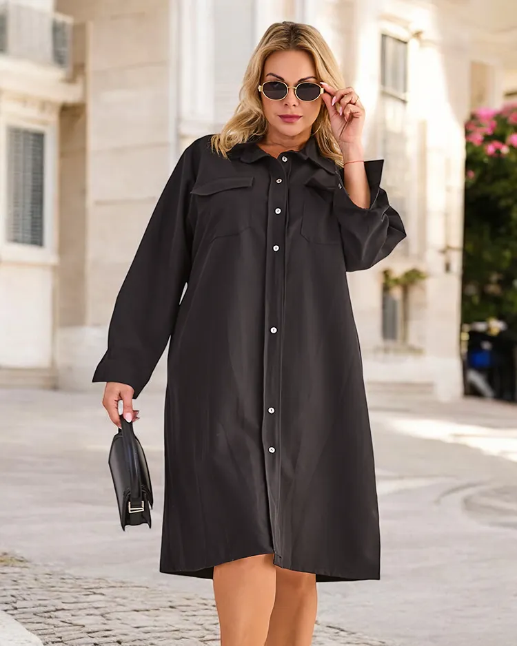 Дамска плат с копчета Royalfashion с ГОЛЯМ РАЗМЕР