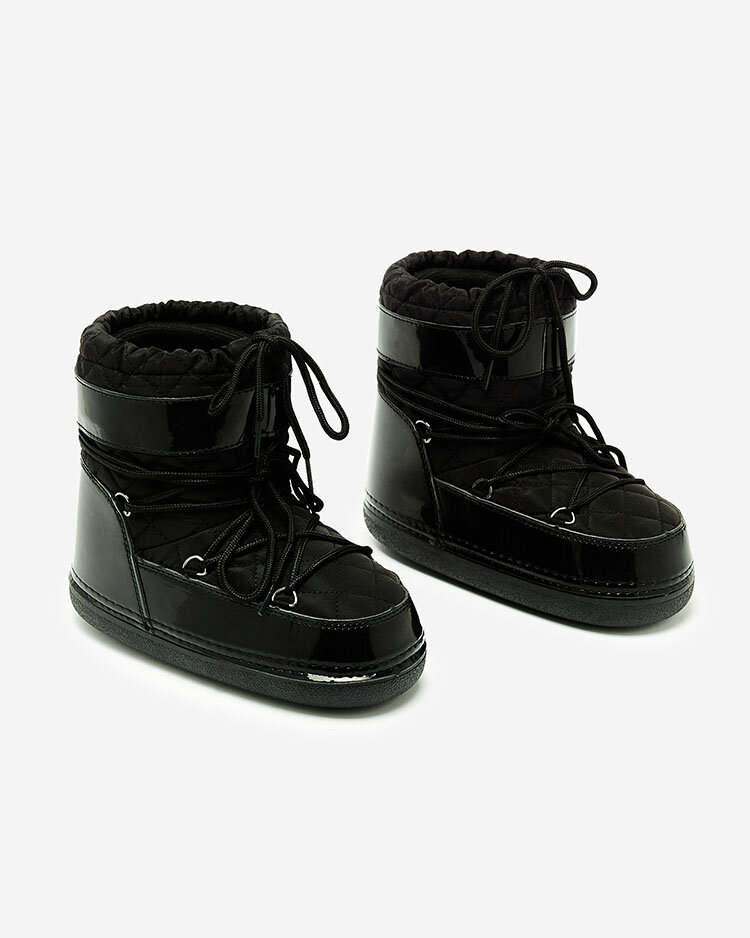 Royalfashion Черни дамски ботуши за сняг с венец Yevnoiela