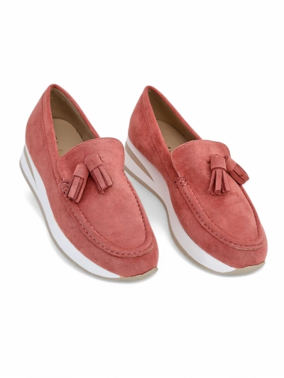 Дамски мокасини Ariadne розови на ток екологична кожа ежедневни