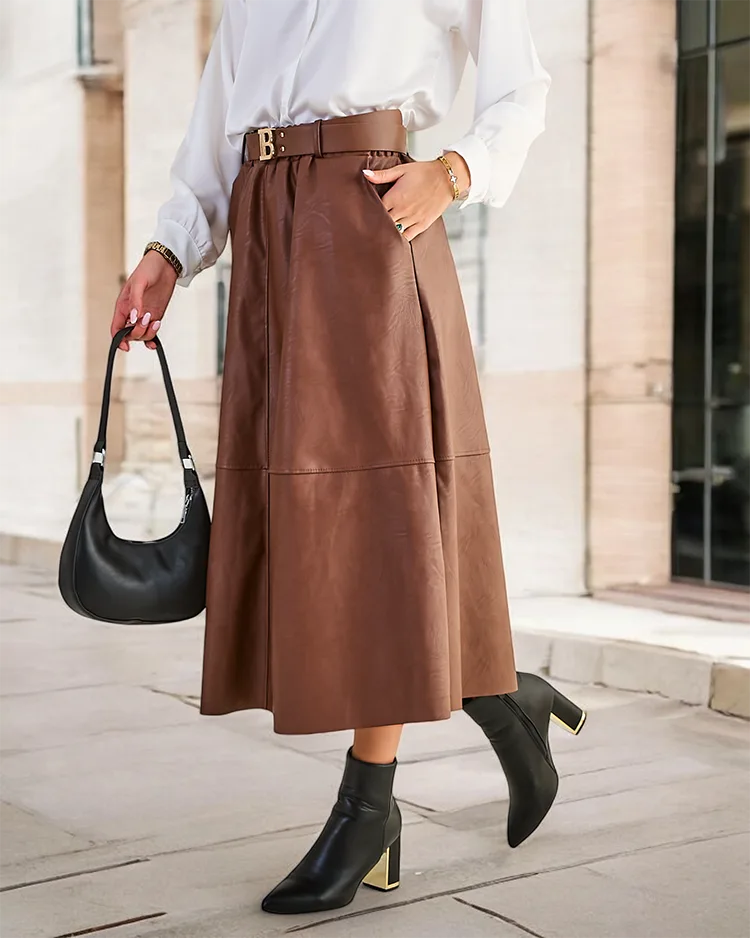 Рокля от еко кожа за жени Royalfashion