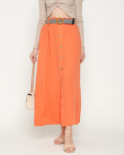 Damska spódnica midi pomarańczowa - Odzież
