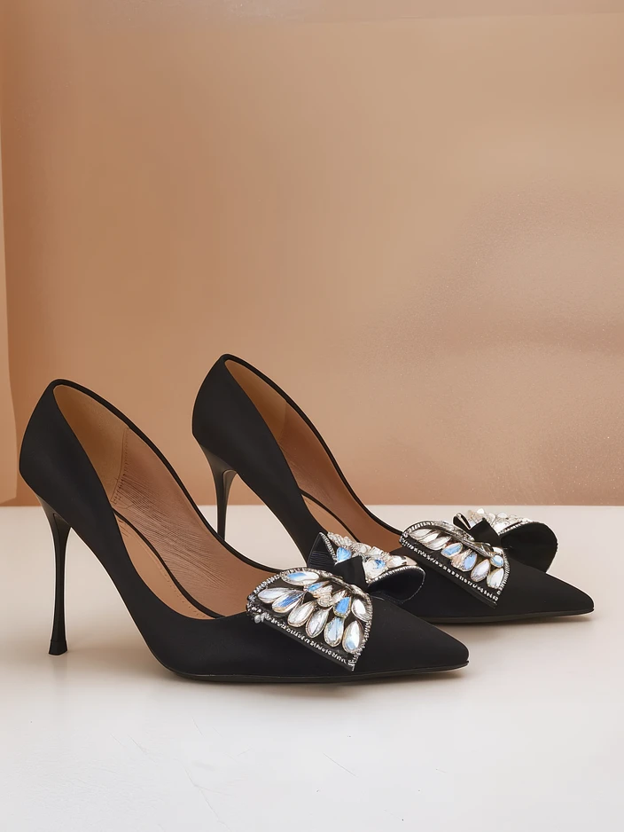 Кралска мода Дамски обувки с висок ток и панделка Cocarte
