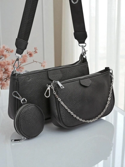 Дамска многофункционална чанта Scylla в черен цвят от екологична кожа