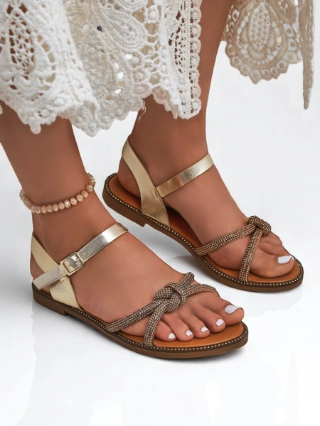 Royalfashion Дамски сандали с декоративни цирконии Bella Shine