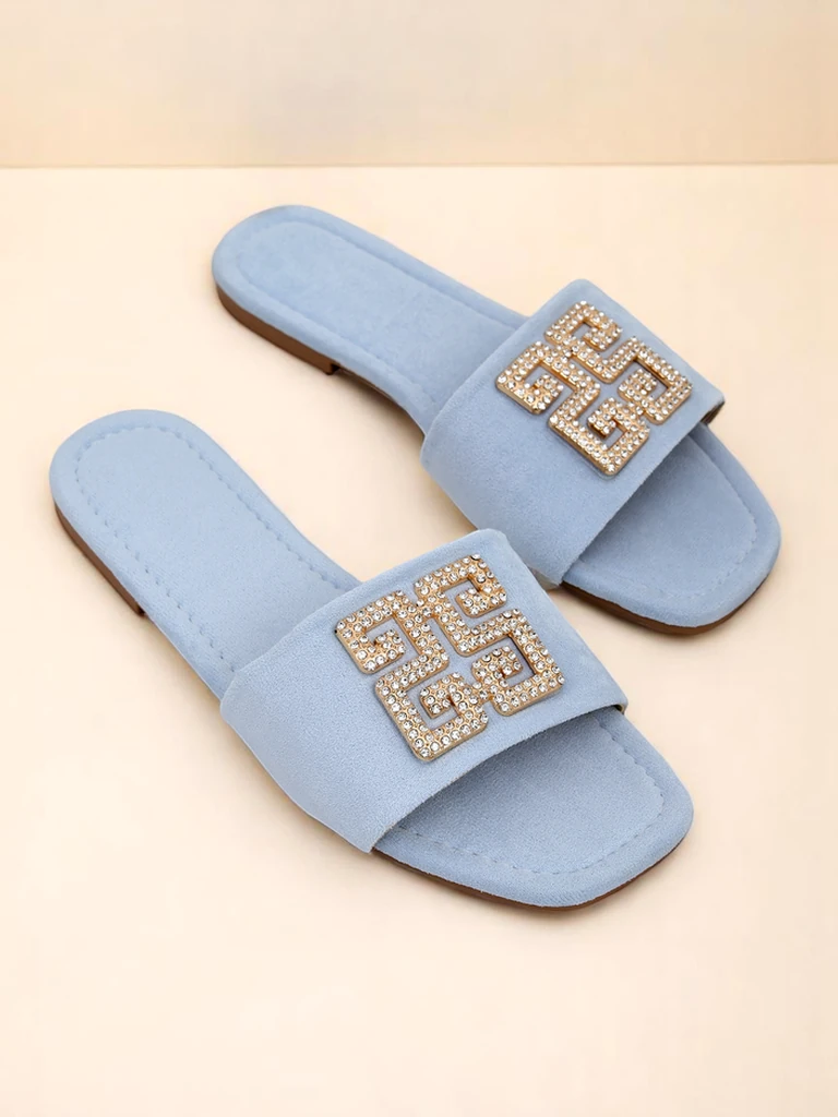 Royalfashion дамски слайдъри на равно ходило Zamila