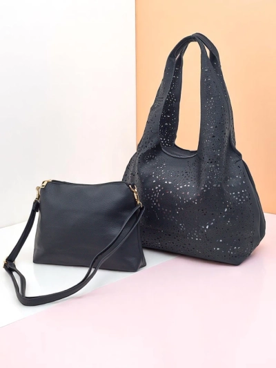 Royalfashion Голяма дамска чанта тип шопер, с ажурна дантела Lira Lace