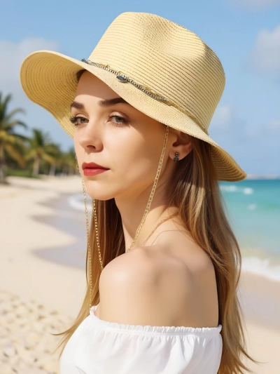 Royalfashion Дамска шапка от слама Golden Halo