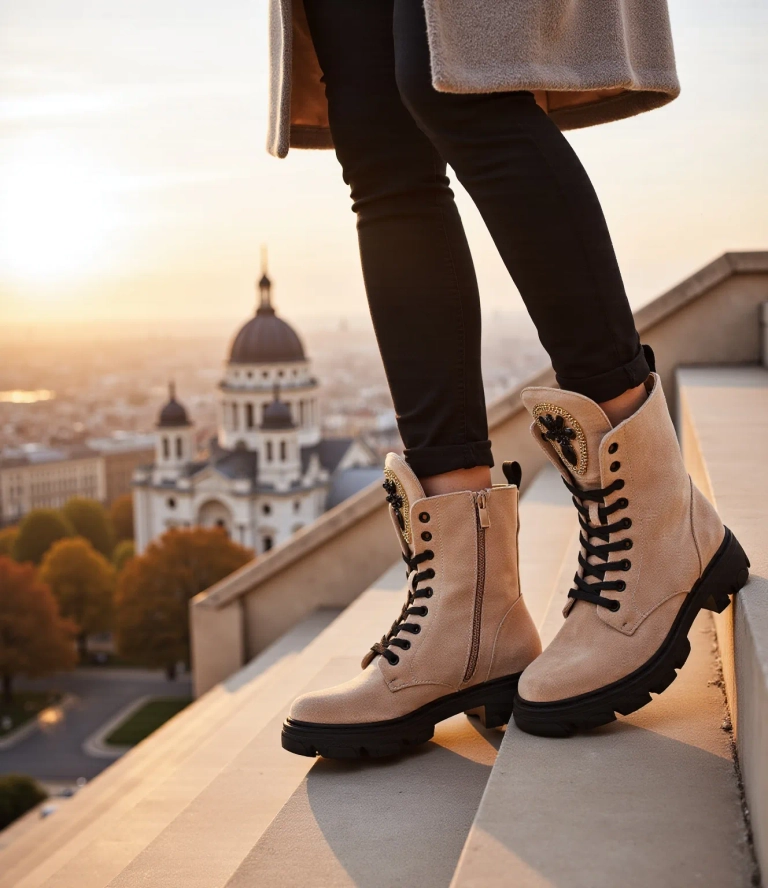 Royalfashion Еко-велурни дамски работни обувки Moxox