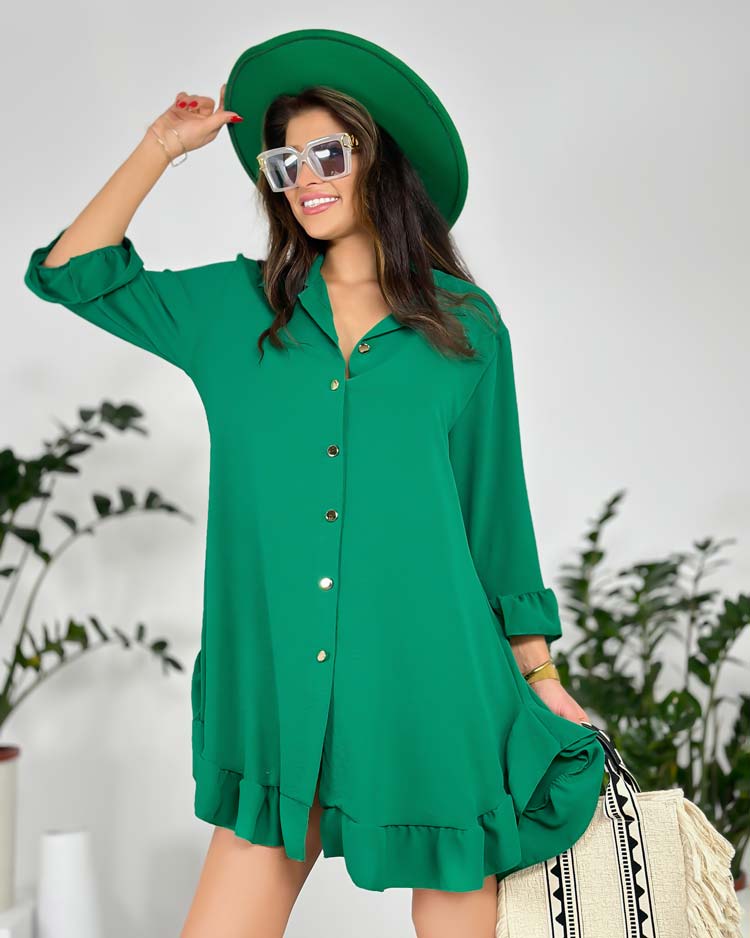 Royalfashion Дамска oversize рокля с волан