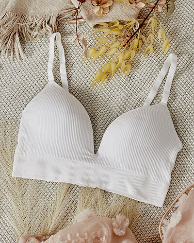 Royalfashion Дамски оребрен сутиен