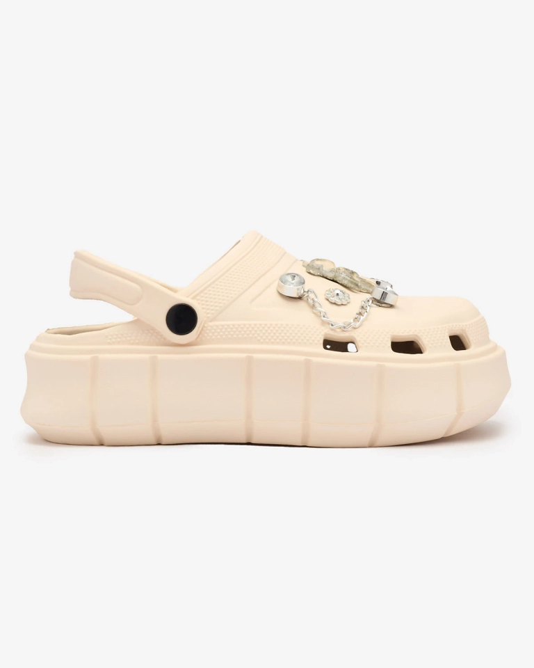 Royalfashion Кремави дамски гумени джапанки Kooranza