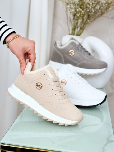 Royalfashion Бежови дамски спортни обувки с топла подплата Lahho