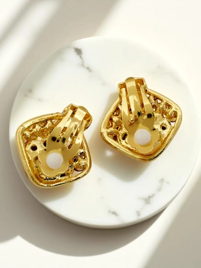 Royalfashion Дамски обеци с кристали и кубичен цирконий, тип клипс