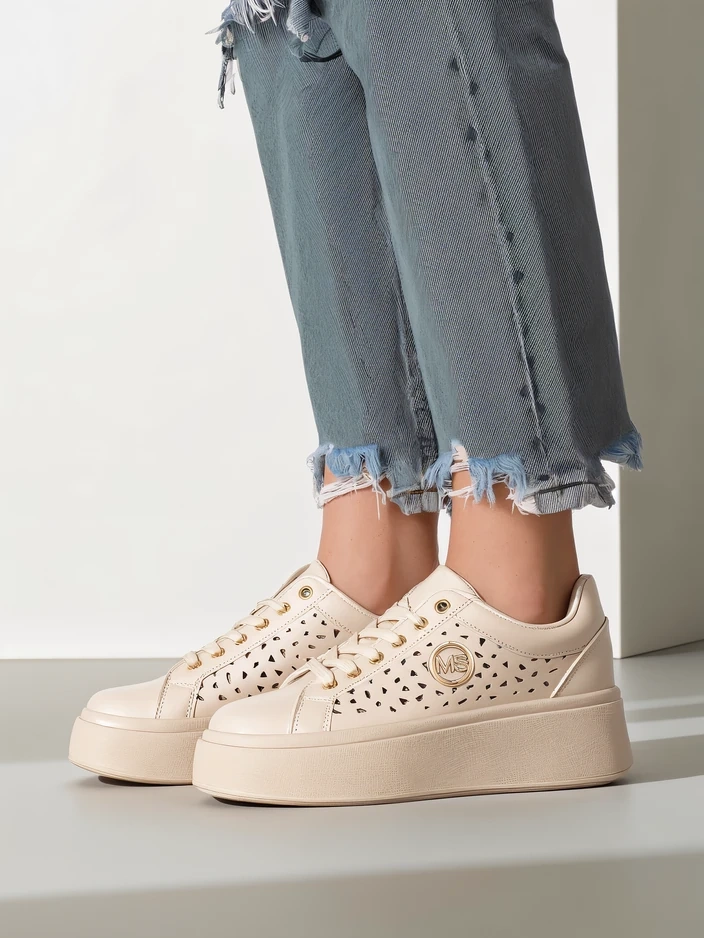 Дамски сникърси Ecru на платформа Boreas Royalfashion екологична кожа