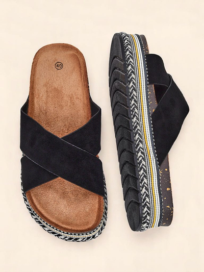 Royalfashion Дамски чехли на равна подметка Solea Deco