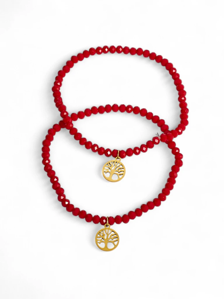 Royalfashion Два броя дамски гривни с висулка дърво