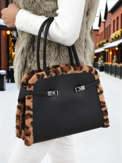 Малка дамска чанта от еко кожа с пантерка Panthory