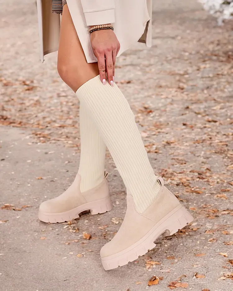 Royalfashion Women's Umigg slip-on knee-high boots