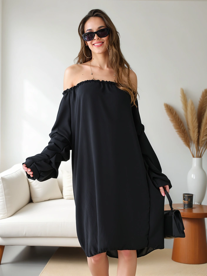 Рокля на Royalfashion Smooth за жени в испански стил с волани