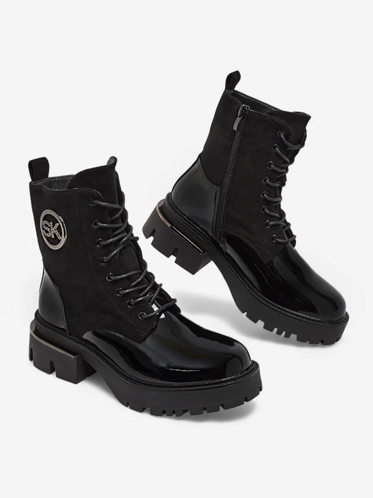 Дамски боти еко кожа и еко велур Lalunes