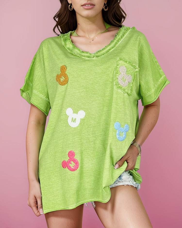 Royalfashion Дамска тениска с кръпки