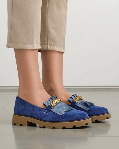 Royalfashion Женски мокасини от еко велур Mare Nostrum