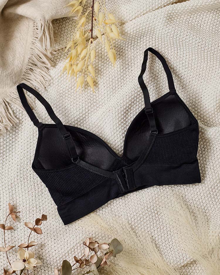 Royalfashion Дамски оребрен сутиен