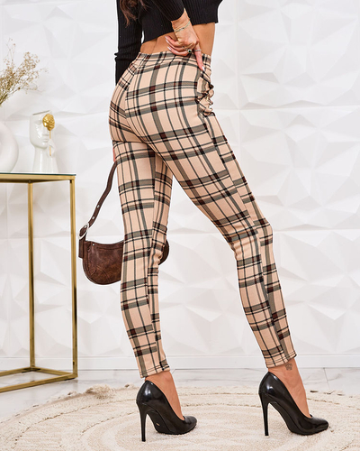 Royalfashion Затоплен кариран дамски панталон