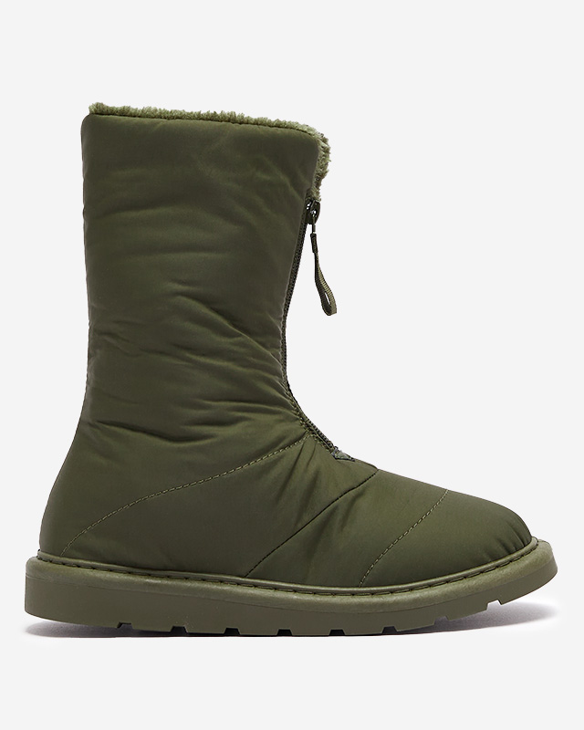 Тъмнозелени дамски ботуши a'la snow boots Tirigga- Footwear