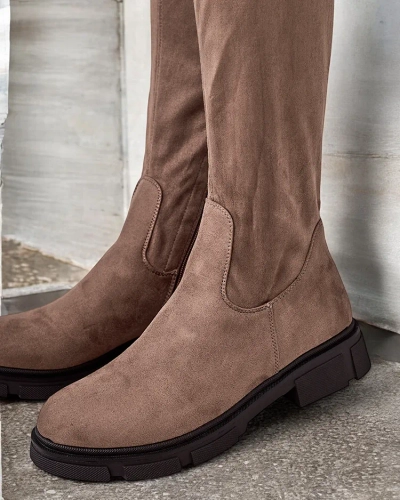 Royalfashion Дамски ботуши до коляното с приплъзване Robus