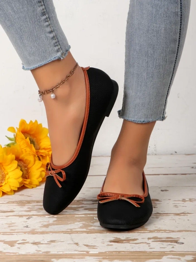 Royalfashion Дамски балерини с блестящи елементи и панделка Aramie