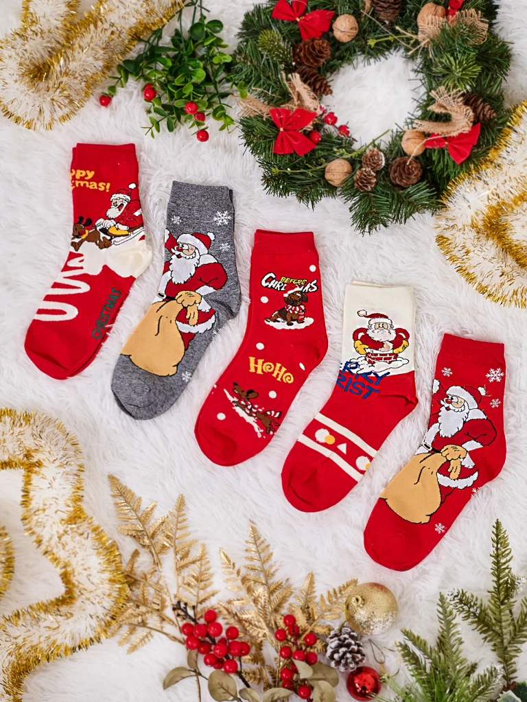 Дълги празнични чорапи за жени на Royalfashion 5 броя