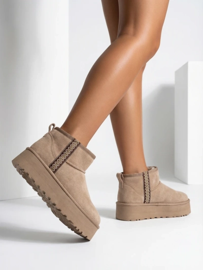 Royalfashion Къси ботуши за жени със стил снягови ботуши Халузи