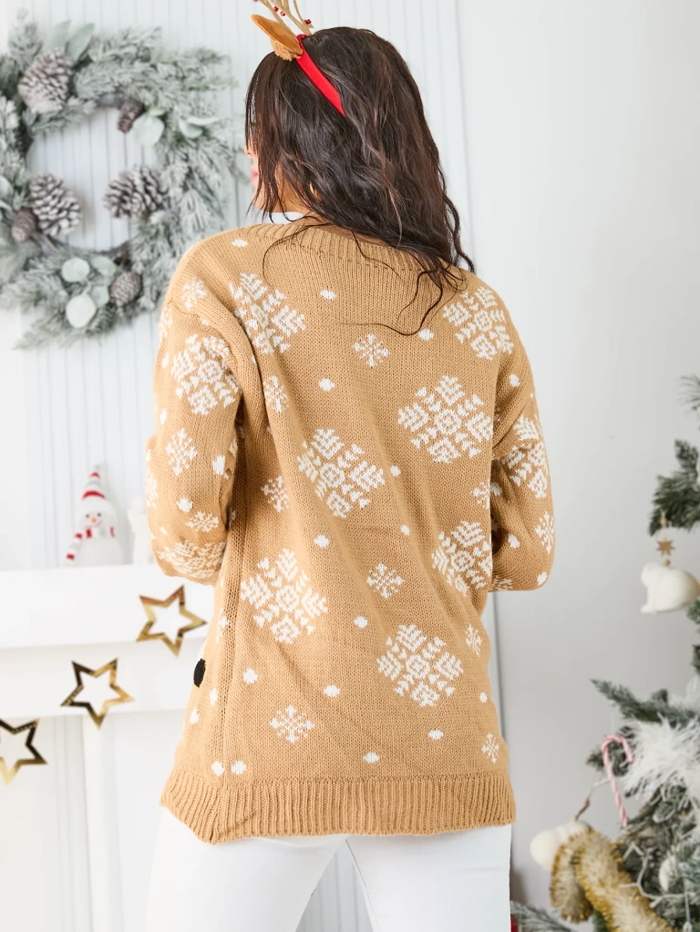 Royalfashion Коледeн Пуловер за Жени с Дядо Коледа