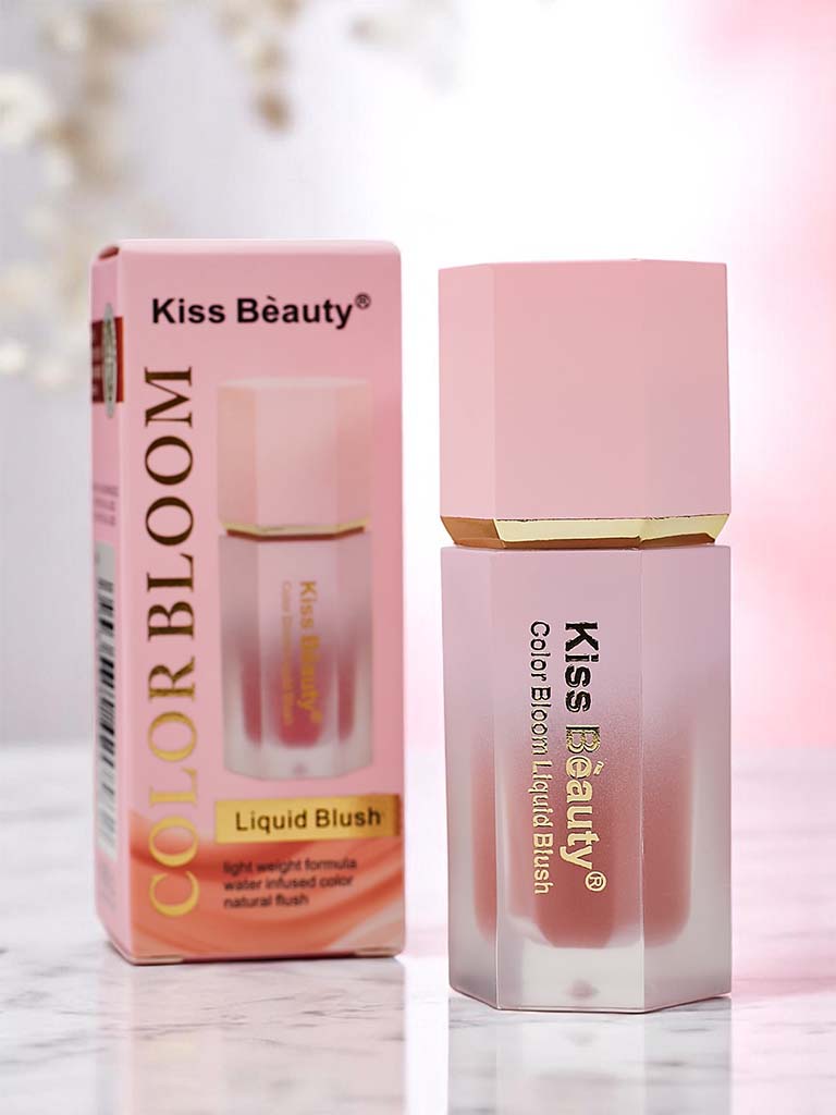 Течен руж Kiss Beauty, цвят Sunset с гъба