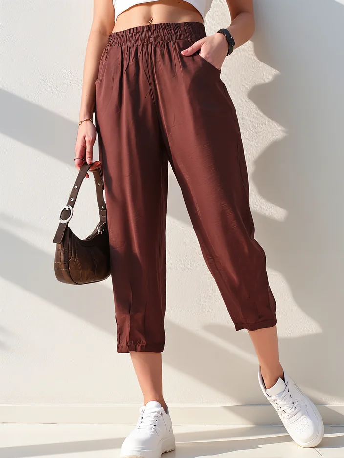 Royalfashion Прави дамски панталони 7/8