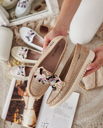 Royalfashion Дамски ажурни мокасини с мъниста Nasfali