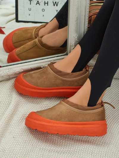 Дамски Кецове Flora Camel Велурени Удобни за Всеки Ден